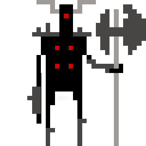 pixel art character dark knight holding an axe