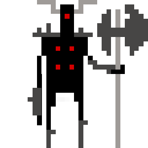 Grrr.... pixel art character dark knight holding an axe