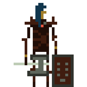Hi! I'm Mooleen the Warrior Monk! Fear me! pixel art character Mooleen